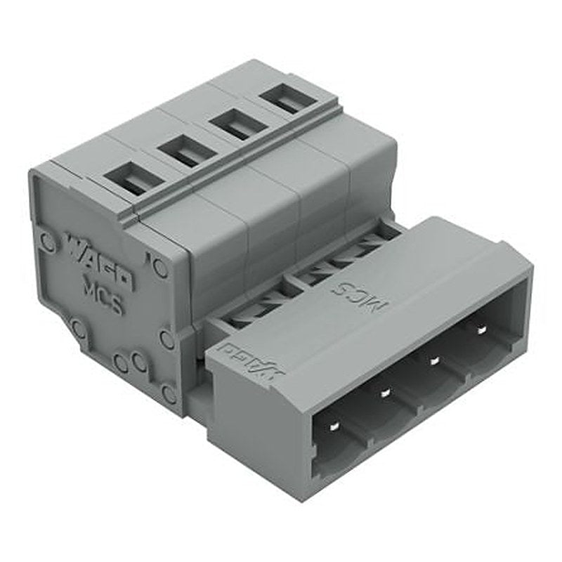 WAGO 231 Series Snap-in Connector Male Cage Clamp, 4-Pole, 12A, 4-Way