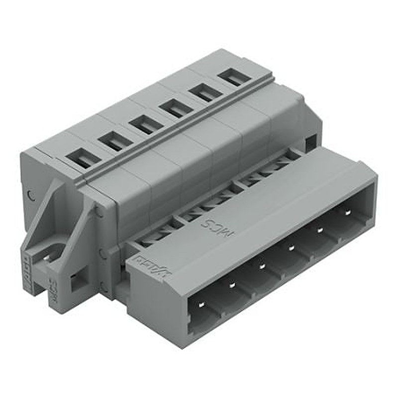 WAGO 231 Series Snap-in Pluggable Connector Male Cage Clamp, 6-Pole, 12A, 6-Way