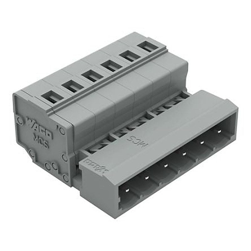 WAGO 231 Series Snap-in Pluggable Connector Male Cage Clamp, 6-Pole, 12A, 6-Way