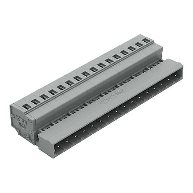 WAGO 231 Series Snap-in Pluggable Connector Male Cage Clamp, 16-Pole, 12A, 16-Way
