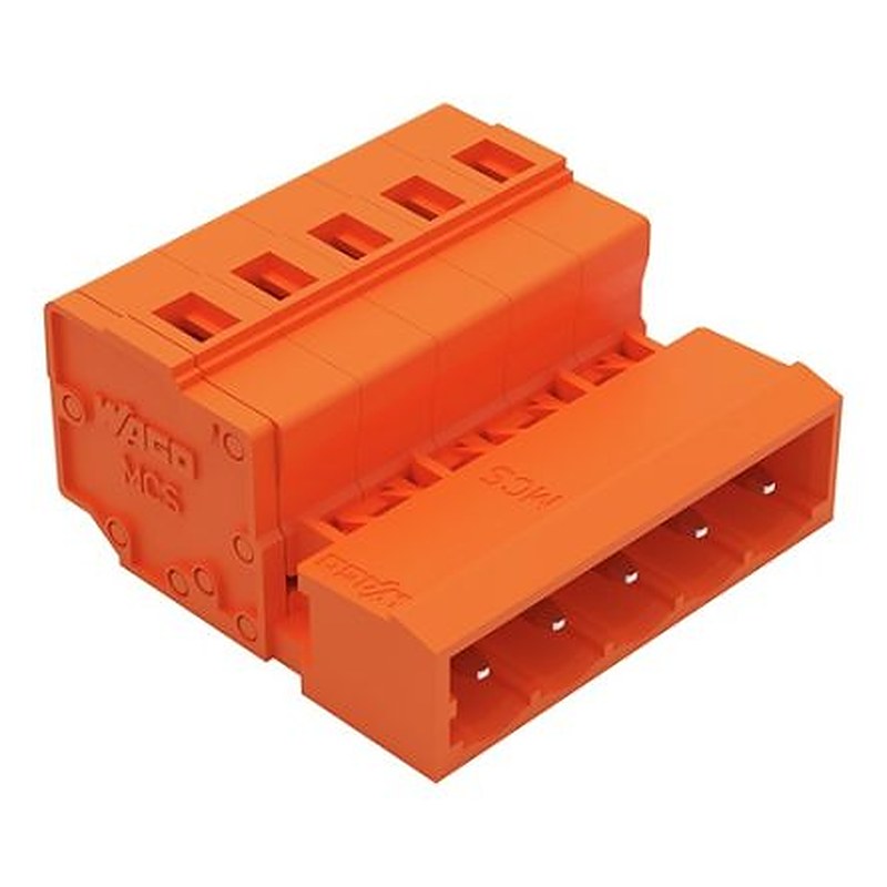 WAGO 231 Series Snap-in Pluggable Connector Male Cage Clamp, 5-Pole, 12A, 5-Way