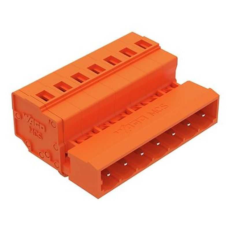 WAGO 231 Series Snap-in Pluggable Connector Male Cage Clamp, 7-Pole, 12A, 7-Way