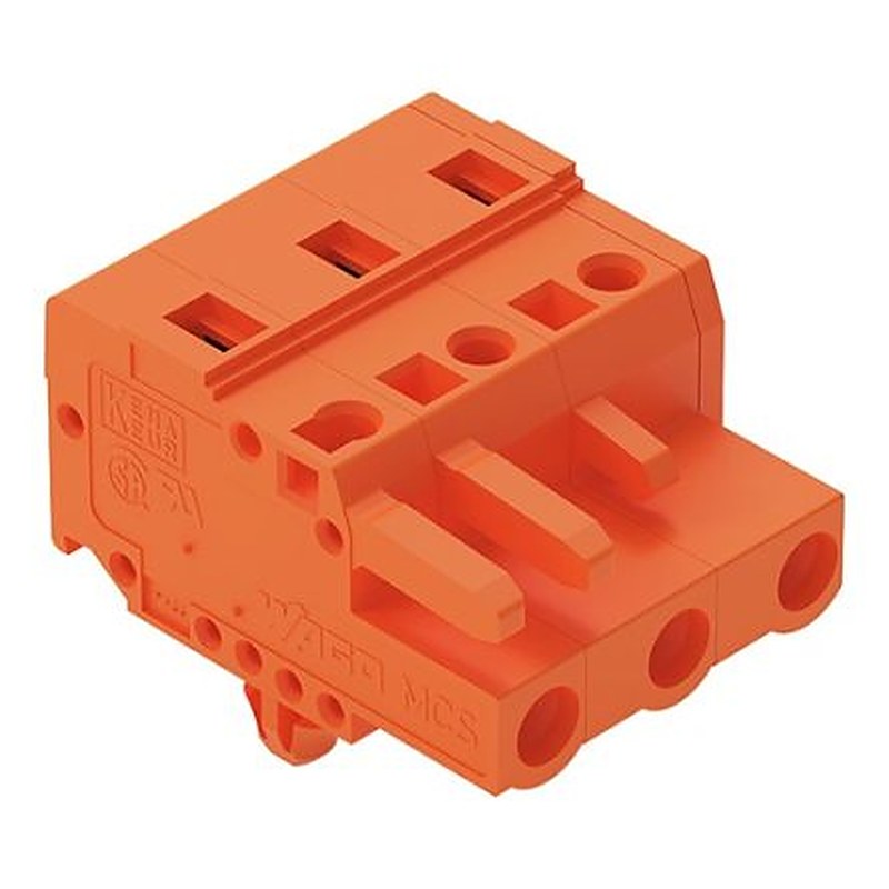 WAGO 231 Series Snap-in Connector Female Cage Clamp, 3-Pole, 16A, 3-Way