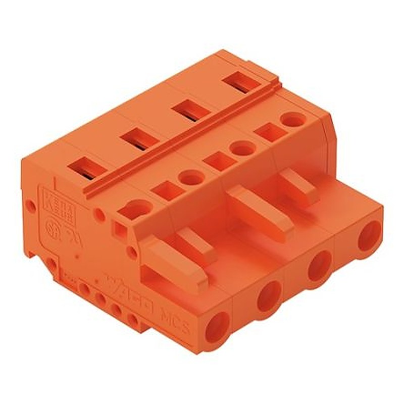WAGO 231 Series Pluggable Connector Female Cage Clamp, 4-Pole, 16A, 4-Way