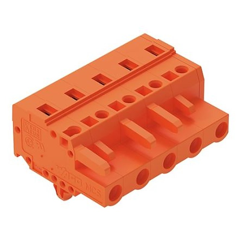 WAGO 231 Series Snap-in Pluggable Connector Female Cage Clamp, 5-Pole, 16A, 5-Way
