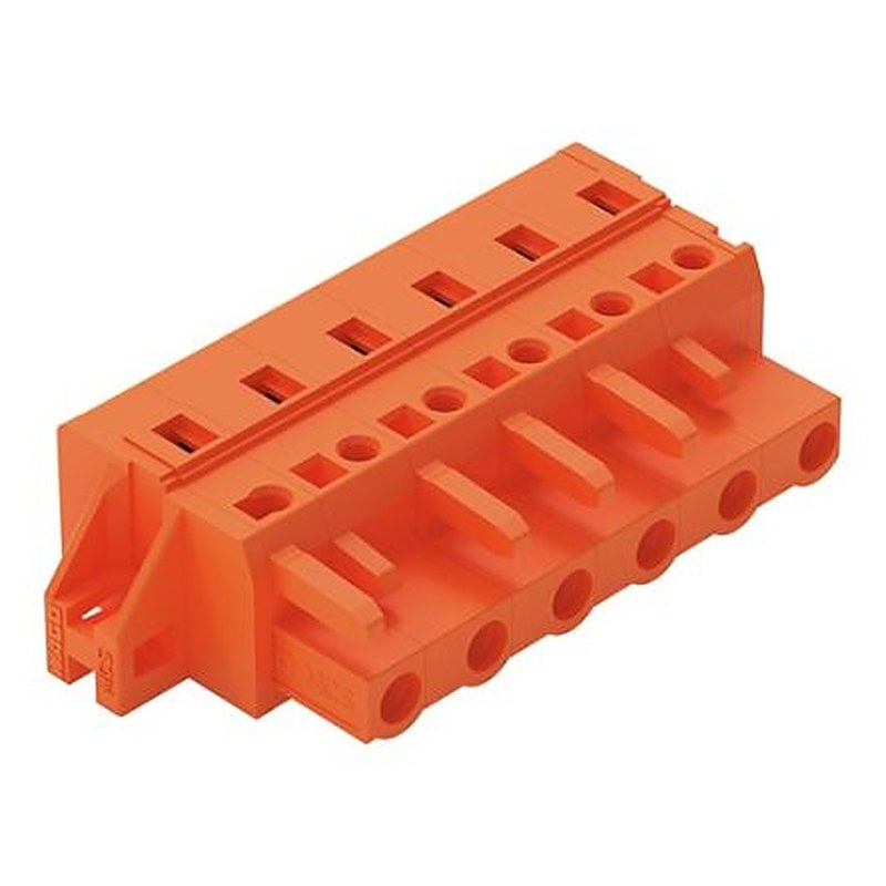 WAGO 231 Series Panel Mount Pluggable Connector Female Cage Clamp, 6-Pole, 16A, 6-Way