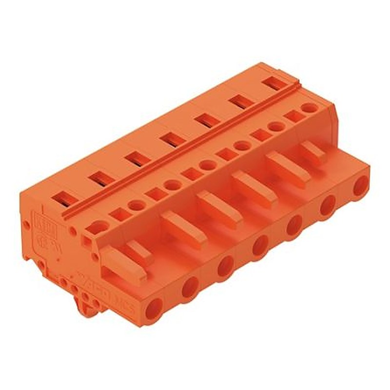 WAGO 231 Series Snap-in Pluggable Connector Female Cage Clamp, 7-Pole, 16A, 7-Way