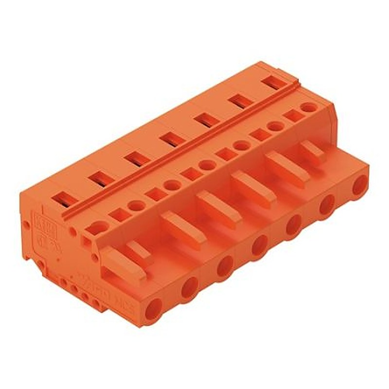 WAGO 231 Series Free Hanging Pluggable Connector Female Cage Clamp, 7-Pole, 16A, 7-Way
