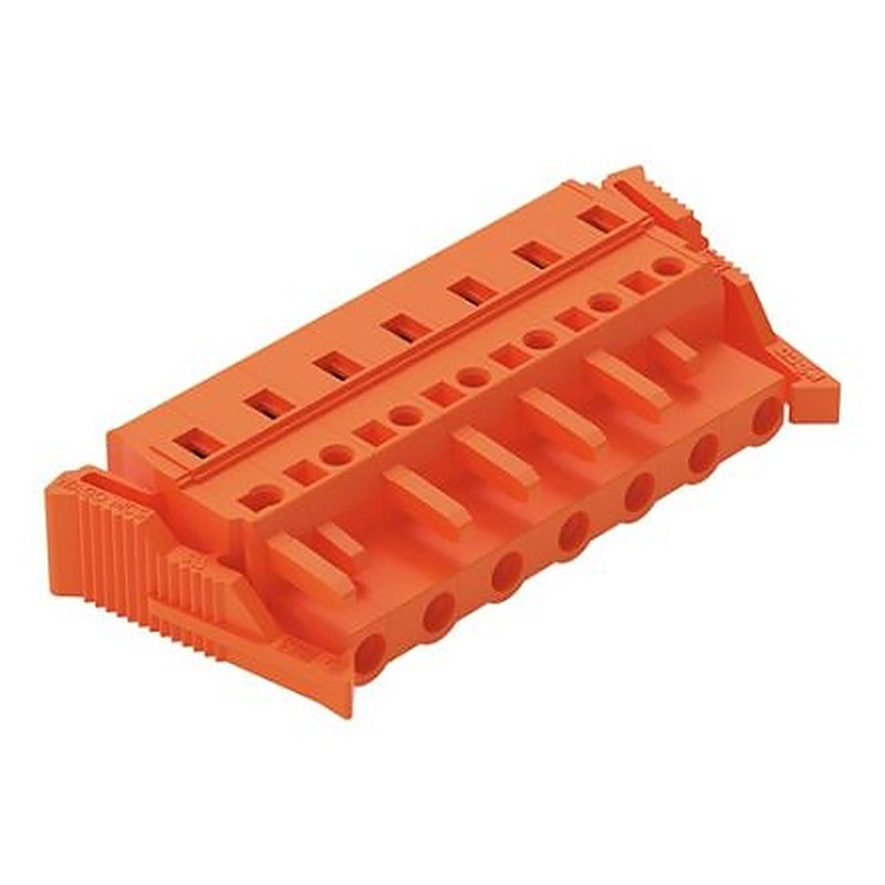 WAGO 231 Series Free Hanging Pluggable Connector Female Cage Clamp, 7-Pole, 16A, 7-Way