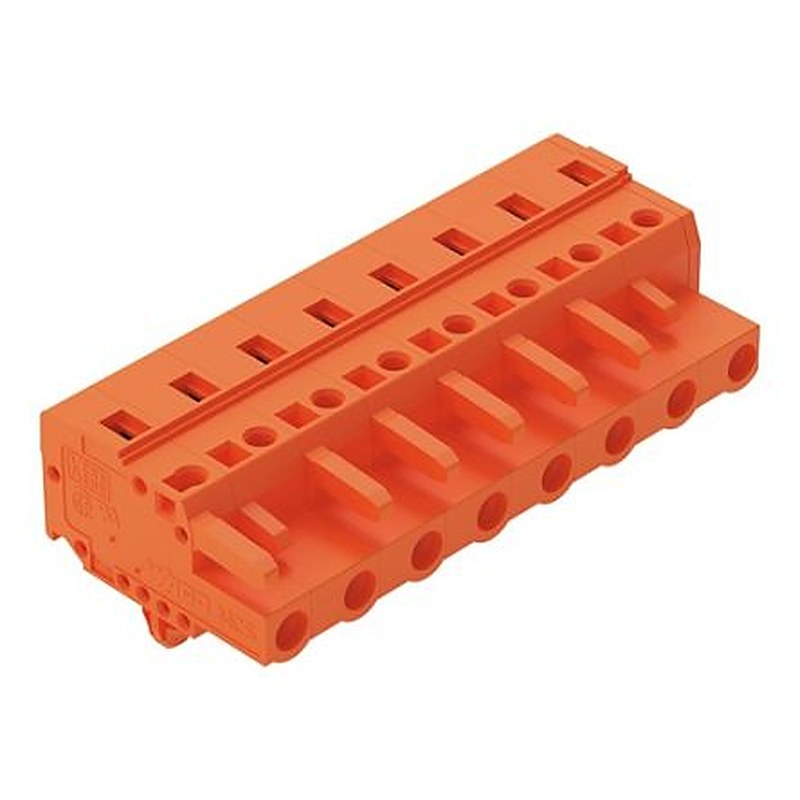 WAGO 231 Series Snap-in Pluggable Connector Female Cage Clamp, 8-Pole, 16A, 8-Way