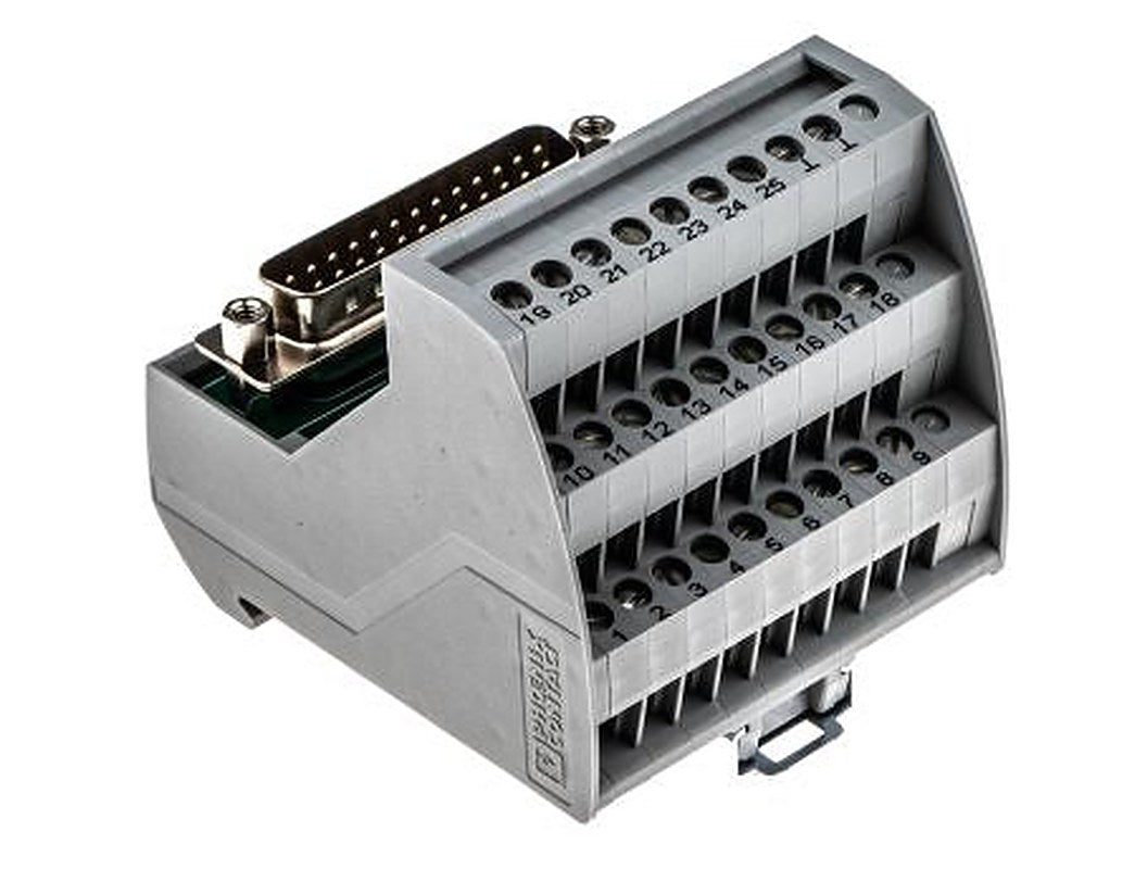 Phoenix Contact VIP-3/SC/D25SUB/M Series 25-Contact Male Interface Module, D-Sub Connector, DIN Rail, 2A