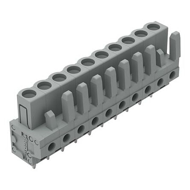 WAGO 232 Series Straight PCB PCB Header, 10-Contact, 1 Row, 5 mm Pitch Solder