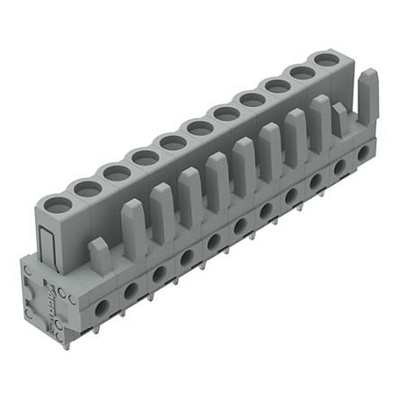 WAGO 232 Series Straight PCB PCB Header, 11-Contact, 1 Row, 5 mm Pitch Solder