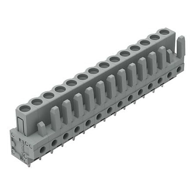 WAGO 232 Series Straight PCB PCB Header, 14-Contact, 1 Row, 5 mm Pitch Solder Pin
