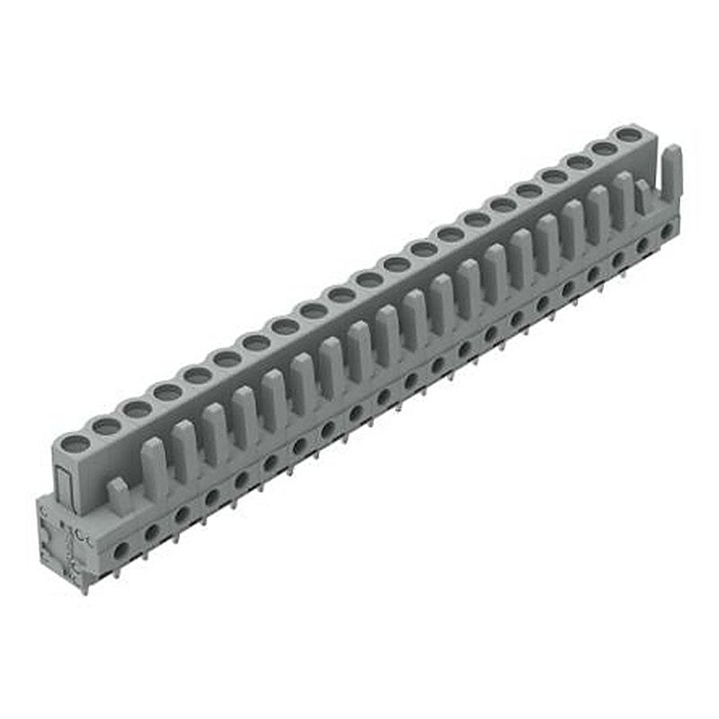 WAGO 232 Series Straight PCB PCB Header, 21-Contact, 1 Row, 5 mm Pitch Solder