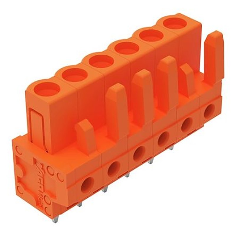WAGO 232 Series Straight PCB PCB Header, 6-Contact, 1 Row, 5.08 mm Pitch Solder