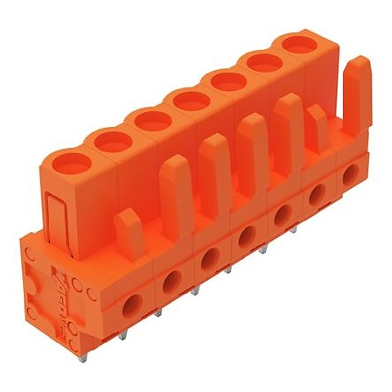 WAGO 232 Series Straight PCB PCB Header, 7-Contact, 1 Row, 5.08 mm Pitch Pin