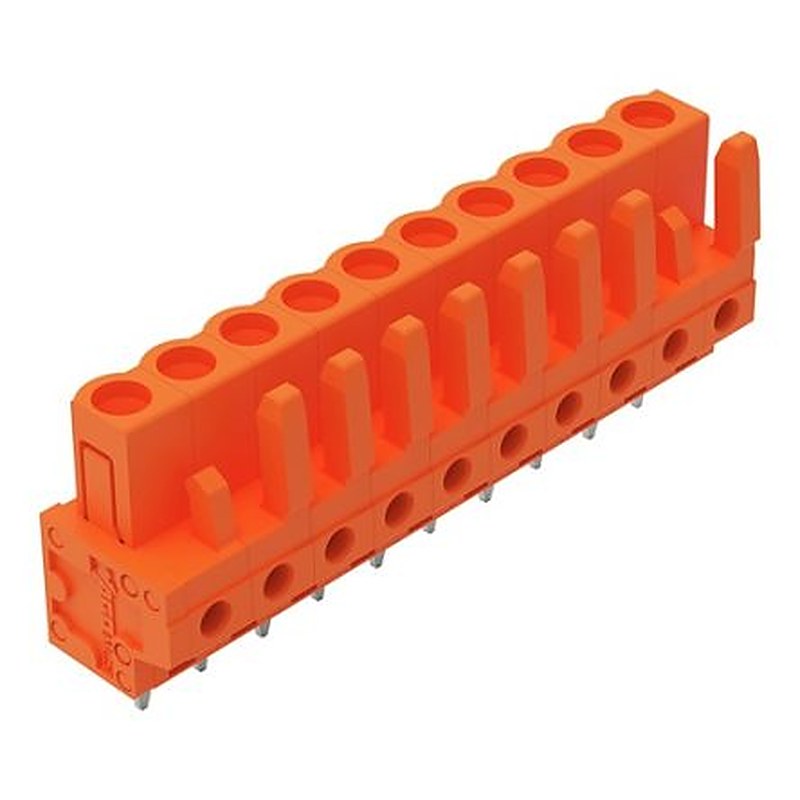 WAGO 232 Series Straight PCB PCB Header, 10-Contact, 1 Row, 5.08 mm Pitch Solder