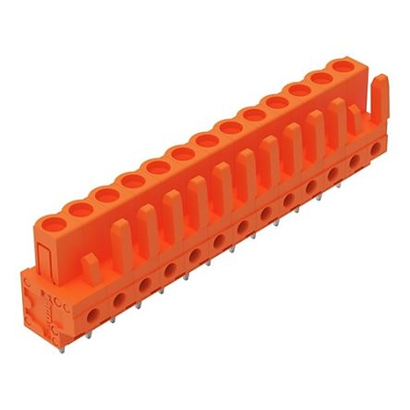 WAGO 232 Series Straight PCB PCB Header, 13-Contact, 1 Row, 5.08 mm Pitch Solder