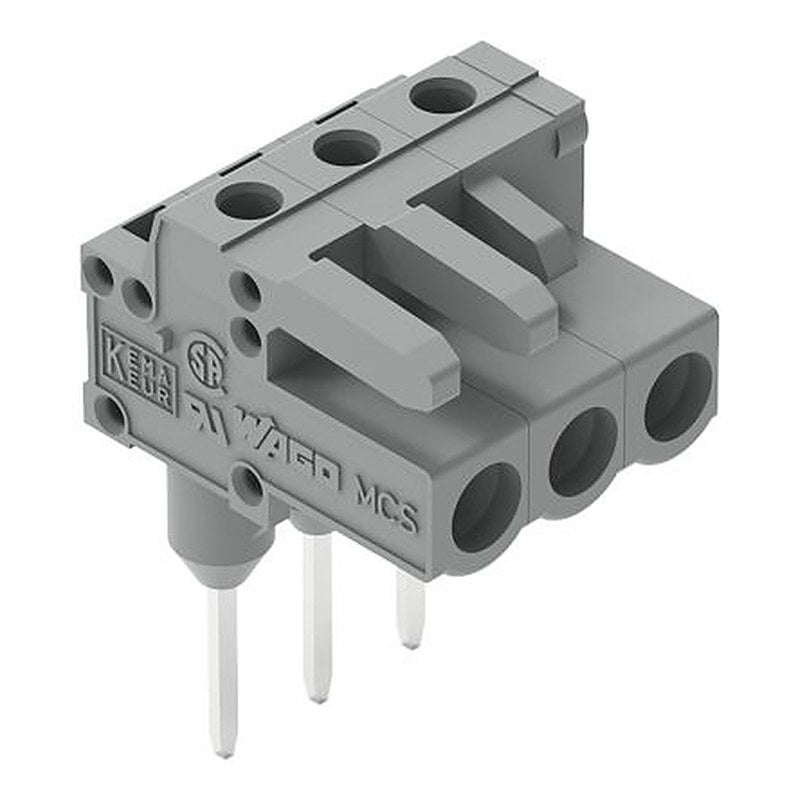 WAGO 232 Series Angled PCB PCB Connector, 3-Contact, 1 Row, 5 mm Pitch Solder