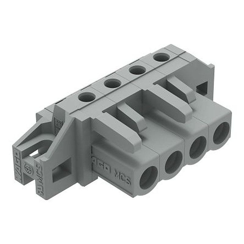 WAGO 232 Series Angled PCB PCB Header, 4-Contact, 1 Row, 5 mm Pitch Solder