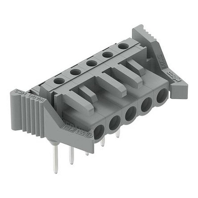 WAGO 232 Series Angled Rail PCB Connector, 5-Contact, 1 Row, 5 mm Pitch Solder