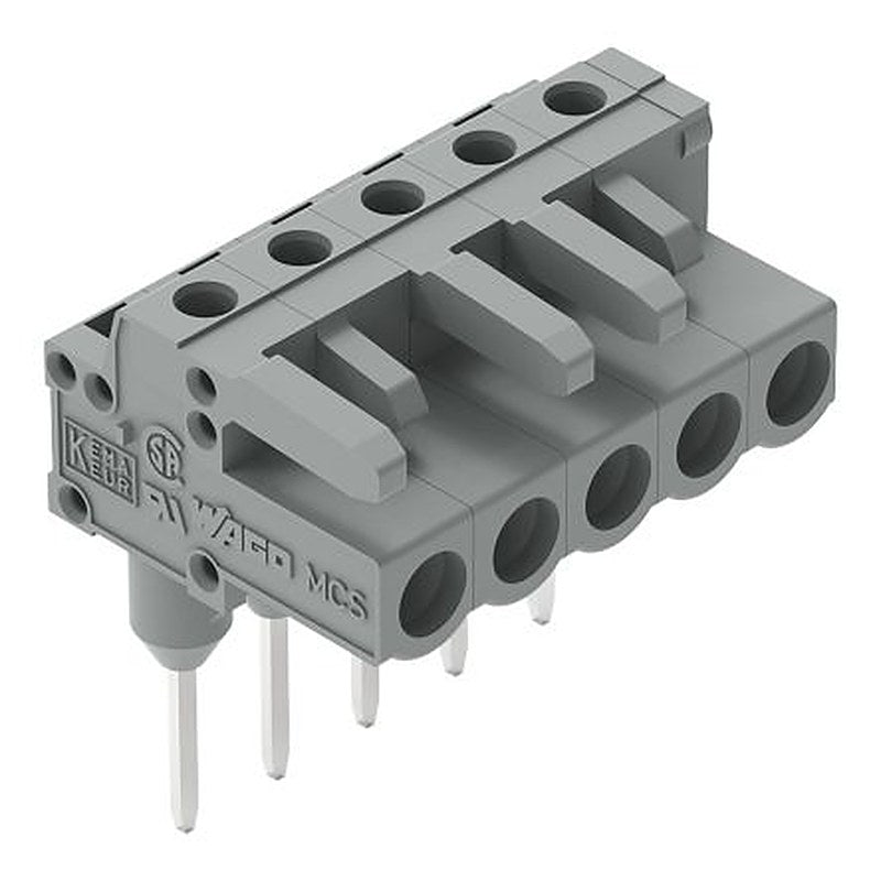WAGO 232 Series Angled PCB PCB Connector, 3-Contact, 1 Row, 5 mm Pitch Solder