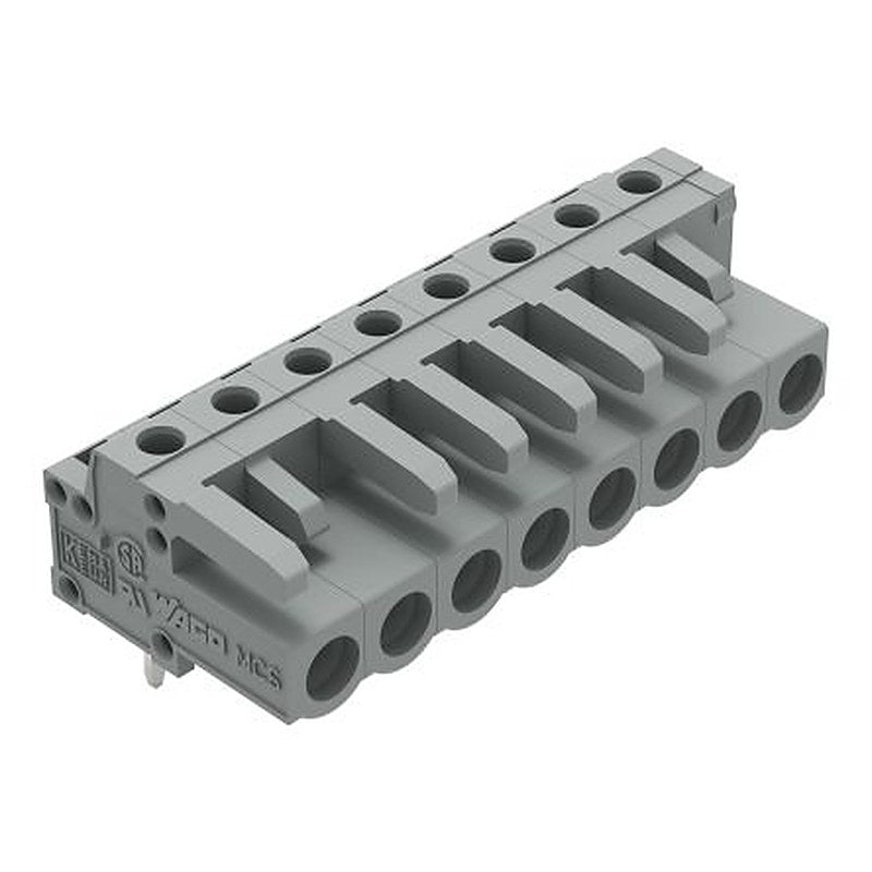 WAGO 232 Series Angled PCB PCB Header, 8-Contact, 1 Row, 5 mm Pitch Solder Pin