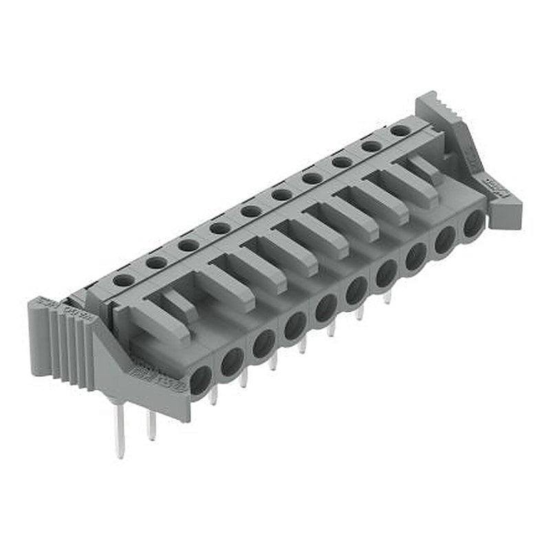 WAGO 232 Series Angled Rail PCB Connector, 10-Contact, 1 Row, 5 mm Pitch Solder