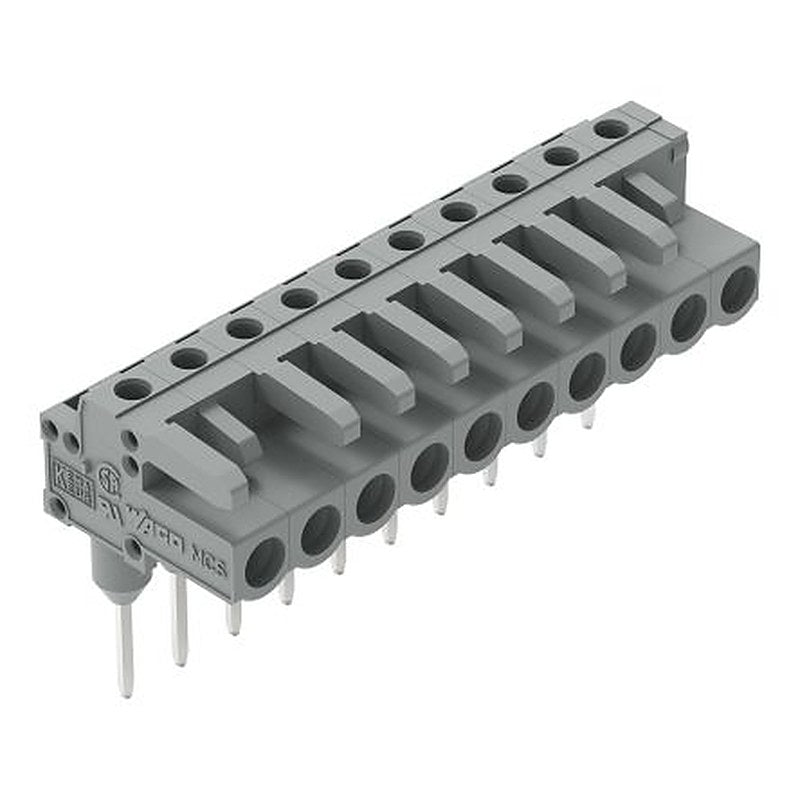 WAGO 232 Series Angled Rail PCB Connector, 10-Contact, 1 Row, 5 mm Pitch Socket