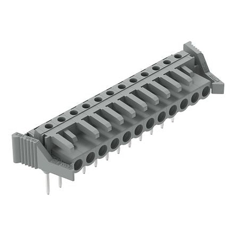 WAGO 232 Series Angled PCB PCB Header, 12-Contact, 1 Row, 5 mm Pitch Solder
