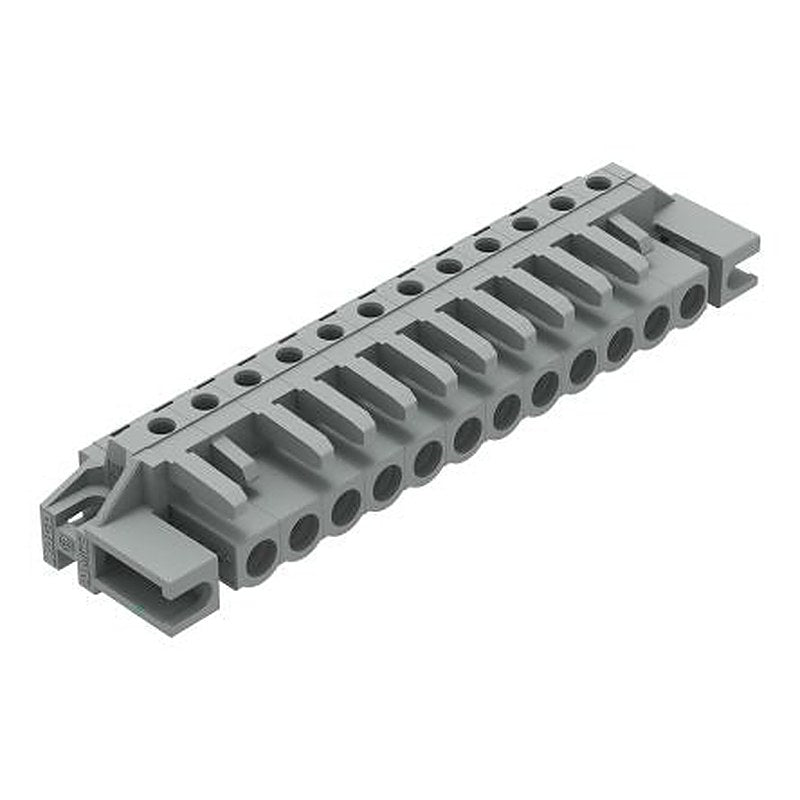 WAGO 232 Series Angled PCB PCB Header, 12-Contact, 1 Row, 5 mm Pitch Solder