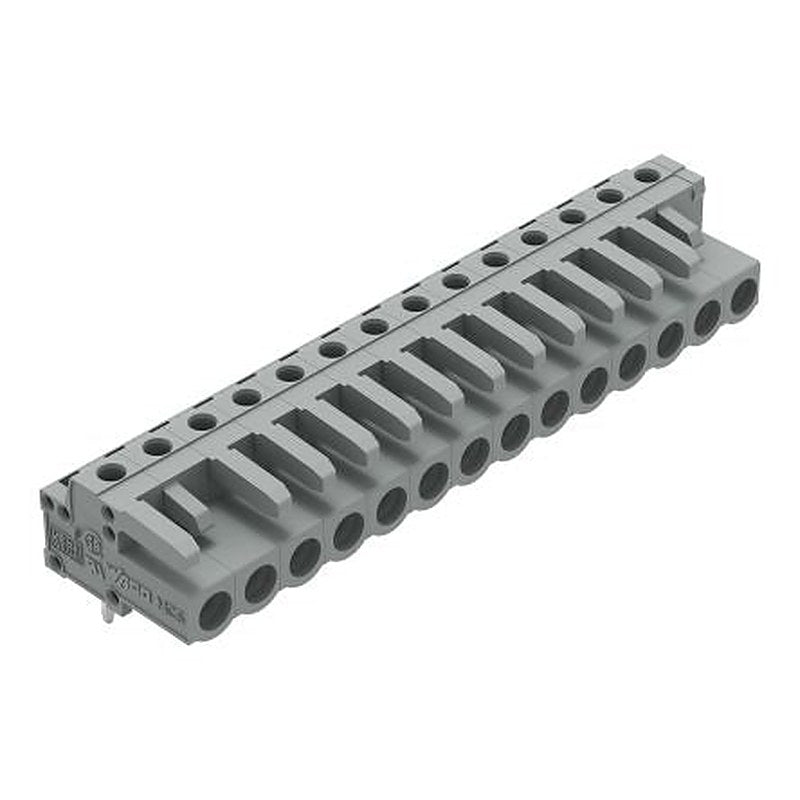 WAGO 232 Series Angled PCB PCB Header, 14-Contact, 1 Row, 5 mm Pitch Solder Pin