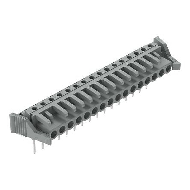 WAGO 232 Series Angled PCB Connector, 16-Contact, 1 Row, 5 mm Pitch Pluggable