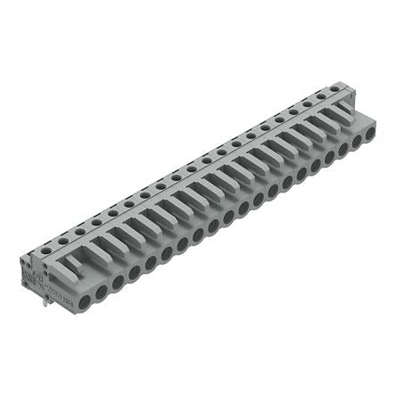 WAGO 232 Series Angled PCB PCB Header, 20-Contact, 1 Row, 5 mm Pitch Solder