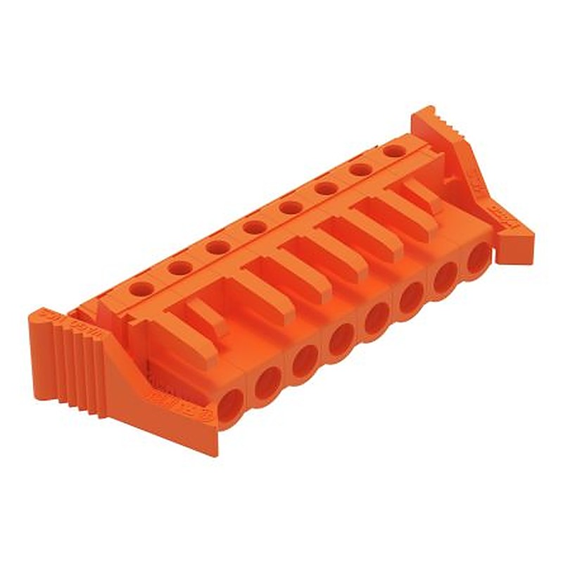 WAGO 232 Series Angled PCB PCB Header, 8-Contact, 1 Row, 5.08 mm Pitch Solder