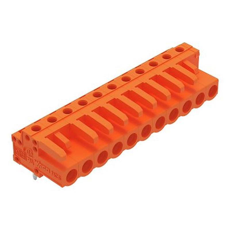 WAGO 232 Series Angled PCB PCB Header, 11-Contact, 1 Row, 5.08 mm Pitch Solder Pin