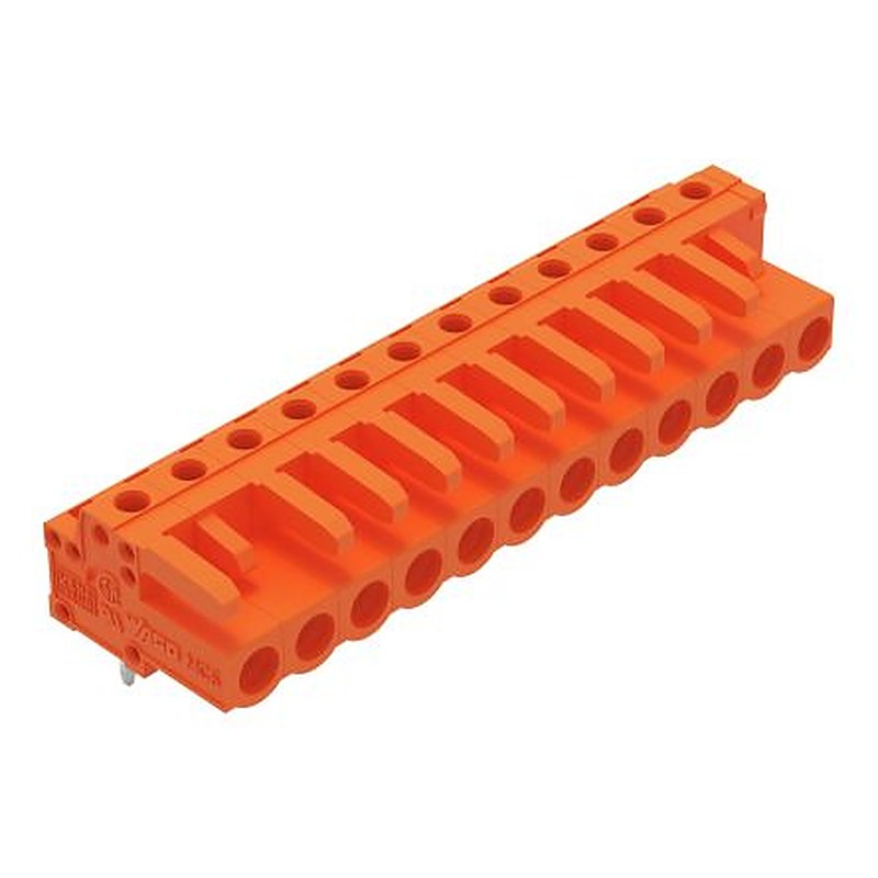 WAGO 232 Series Angled PCB PCB Header, 12-Contact, 1 Row, 5.08 mm Pitch Solder