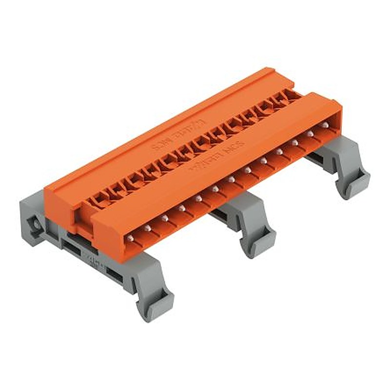 WAGO MCS-MIDI Classic Series Straight Rail Pin Header, 13 Contact(s), 5.08 mm Pitch, 1 Row, Shrouded
