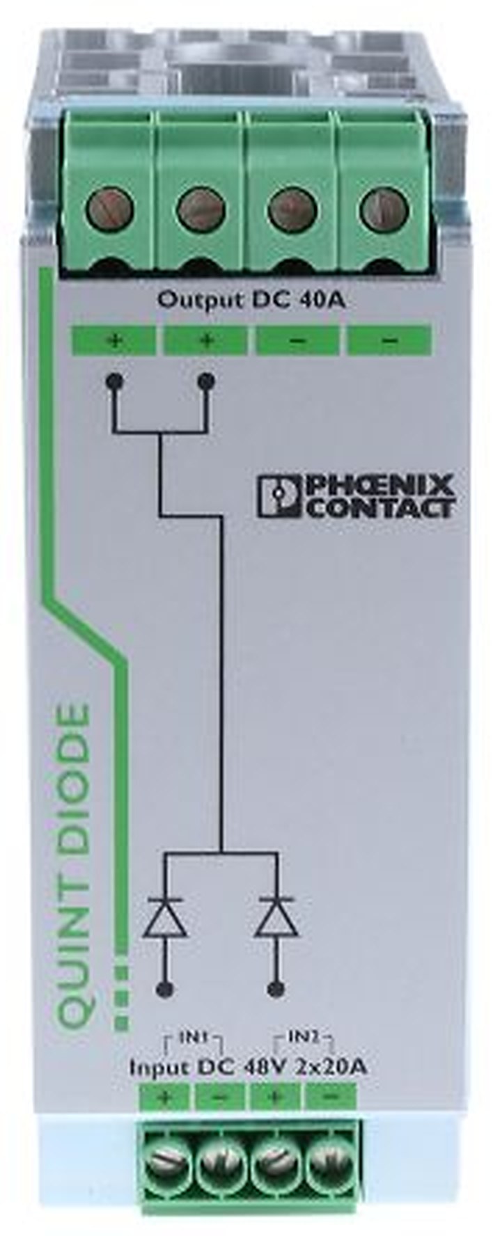 Phoenix Contact Redundancy Module for use with DIN Rail Unit, QUINT-DIODE/48DC/2X20/1X40 Series