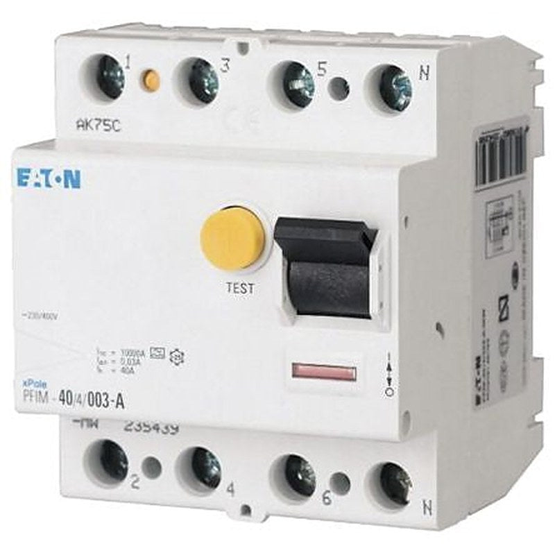 Eaton PFIM Series Residual Current Device, 25A, 4-Pole, 300 mA, Type A, 10 kA 230V, 400 V