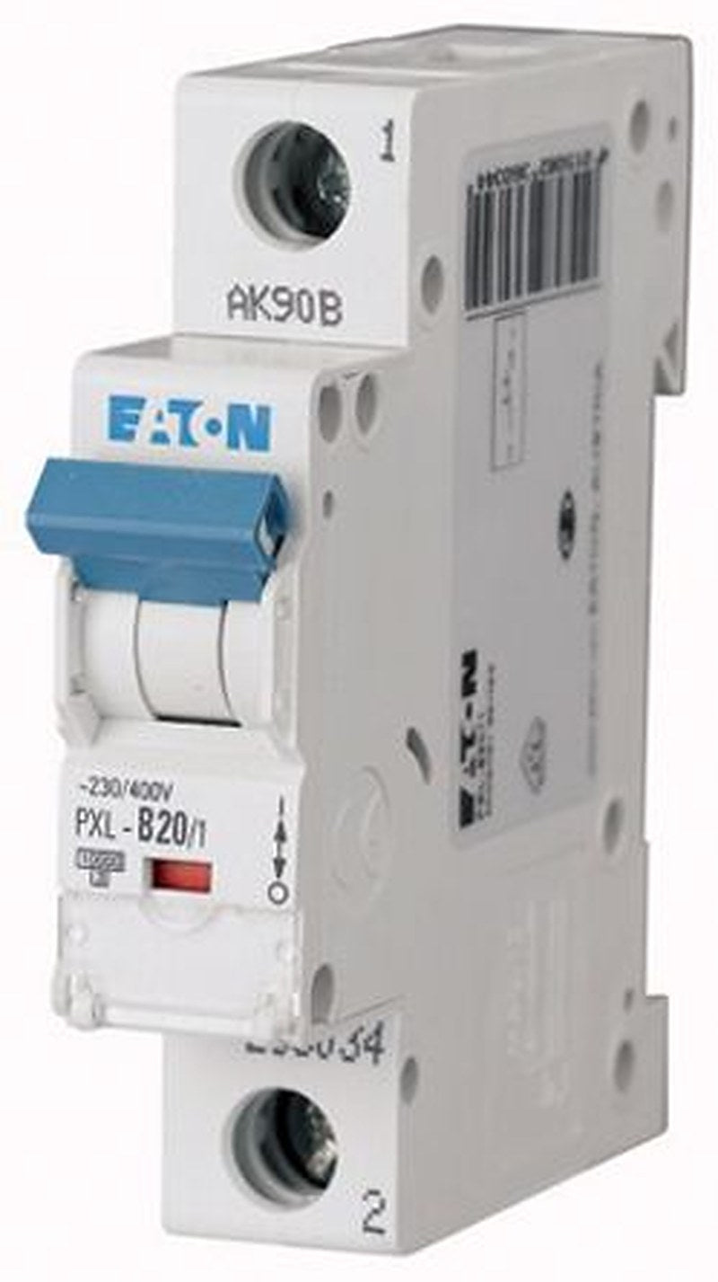 Eaton xPole PXL Miniature Circuit Breaker, 1-Pole, 20A, Type D, 400V ac AC, 48 V dc DC, 10 kA Breaking Capacity
