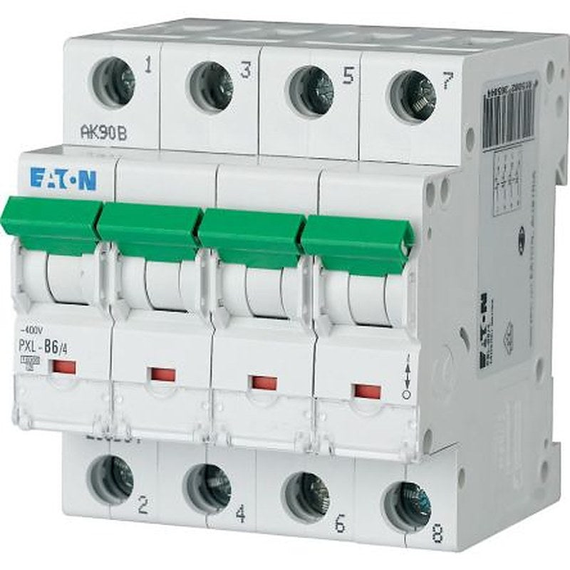 Eaton xPole - PXL PXL Miniature Circuit Breaker, 4-Pole, 6A, Type B, 400V ac AC, 10 kA Breaking Capacity