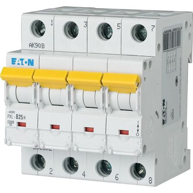 Eaton xPole - PXL PXL Miniature Circuit Breaker, 4-Pole, 25A, Type C, 400V ac AC, 10 kA Breaking Capacity