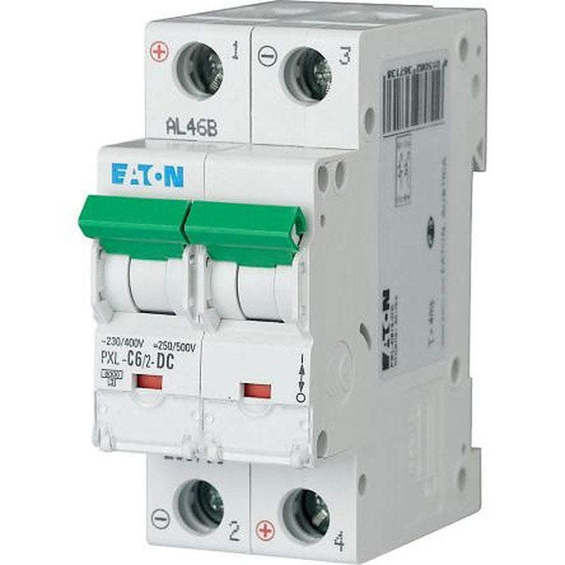 Eaton xPole - PXL PXL Miniature Circuit Breaker, 2-Pole, 6A, Type C, 440V ac AC, 48 V dc DC, 10 kA Breaking Capacity
