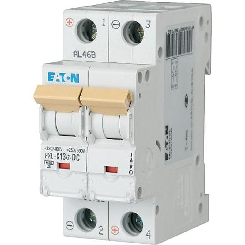 Eaton xPole - PXL PXL Miniature Circuit Breaker, 2-Pole, 13A, Type C, 440V ac AC, 48 V dc DC, 10 kA Breaking Capacity