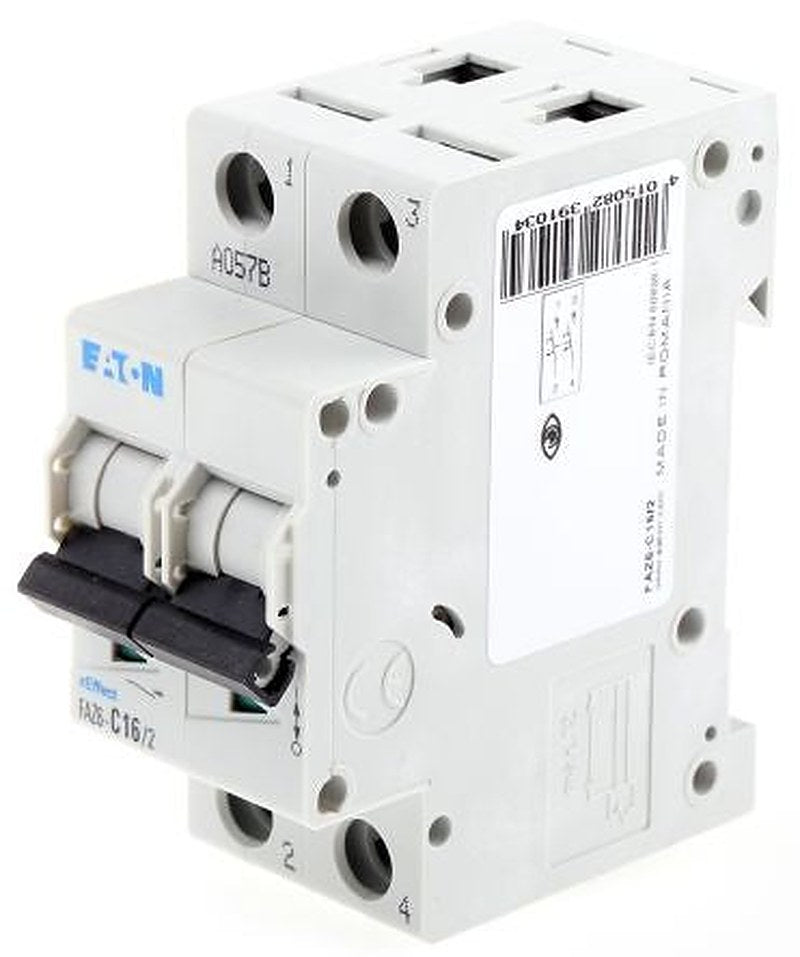 Eaton xEffect xEffect Miniature Circuit Breaker, 2-Pole, 16A, Type C, 400V ac AC, 6 kA Breaking Capacity