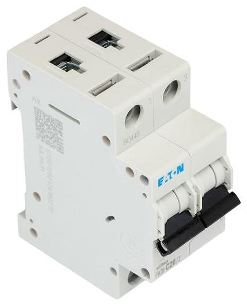 Eaton xEffect xEffect Miniature Circuit Breaker, 2-Pole, 20A, Type C, 400V ac AC, 6 kA Breaking Capacity