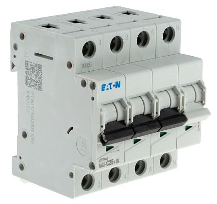 Eaton xEffect xEffect Miniature Circuit Breaker, 3-Pole, 25A, Type C, 400V ac AC, 6 kA Breaking Capacity