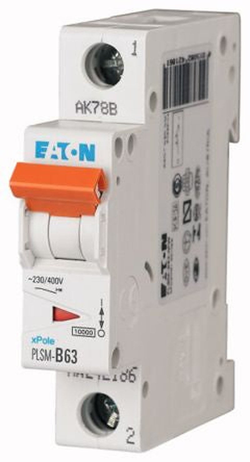 Eaton xPole PLSM Miniature Circuit Breaker, 1-Pole, 63A, Type C, 48 V dc DC, 10 kA Breaking Capacity